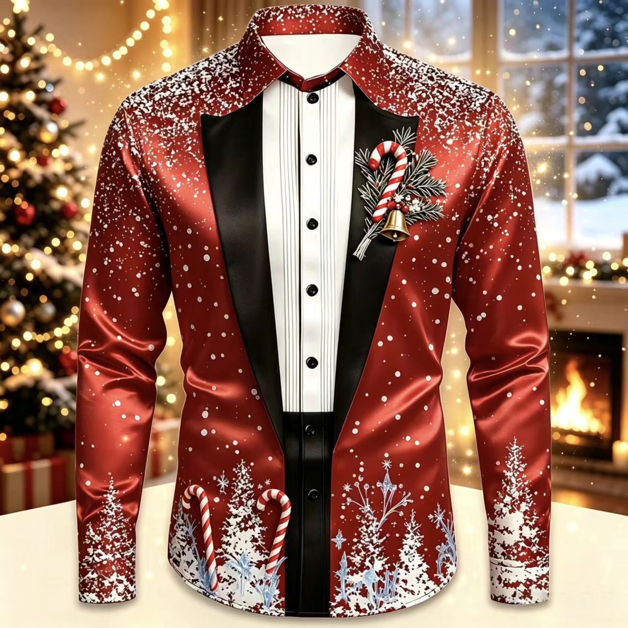 Men Christmas Satin Long Sleev - đánh giá và giá Mens Satin Silk Dress Shirt