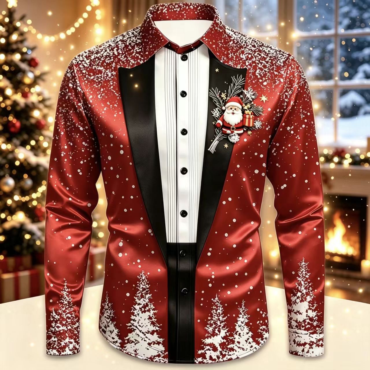 Men Christmas Satin Long Sleev - đánh giá và giá Mens Satin Silk Dress Shirt