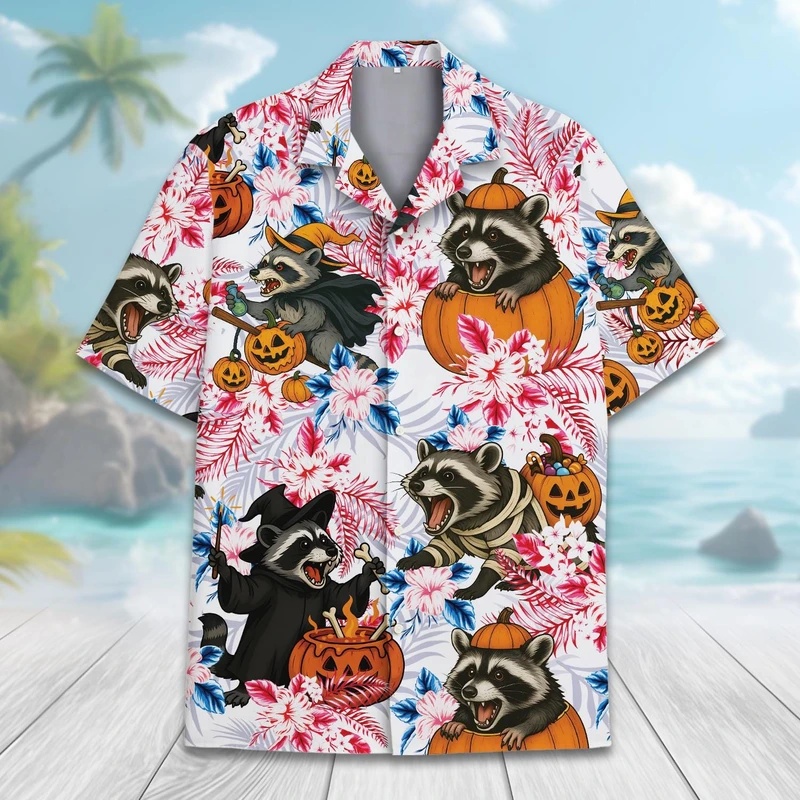 Men's Summer Hawaiian Raccoon  - đánh giá và giá Vintage Hawaiian Floral Shirt