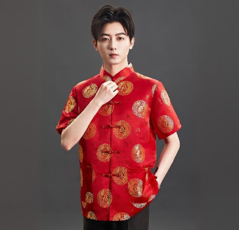 New Chinese Style Embroidery S - đánh giá và giá Mens Satin Silk Dress Shirt