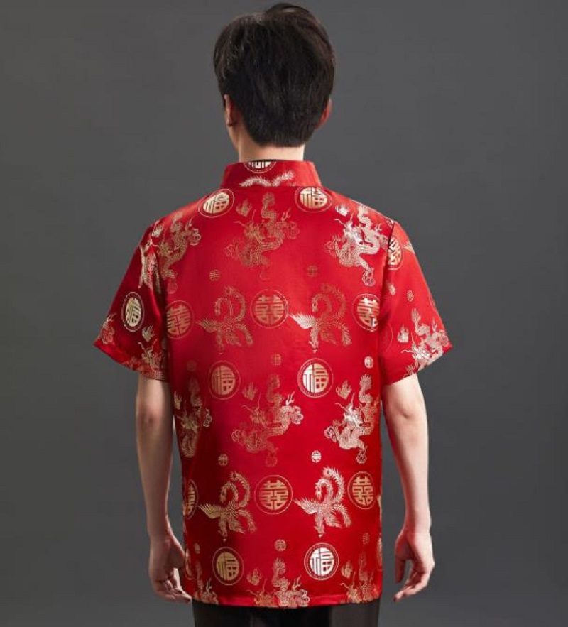 New Chinese Style Embroidery S - đánh giá và giá Mens Satin Silk Dress Shirt