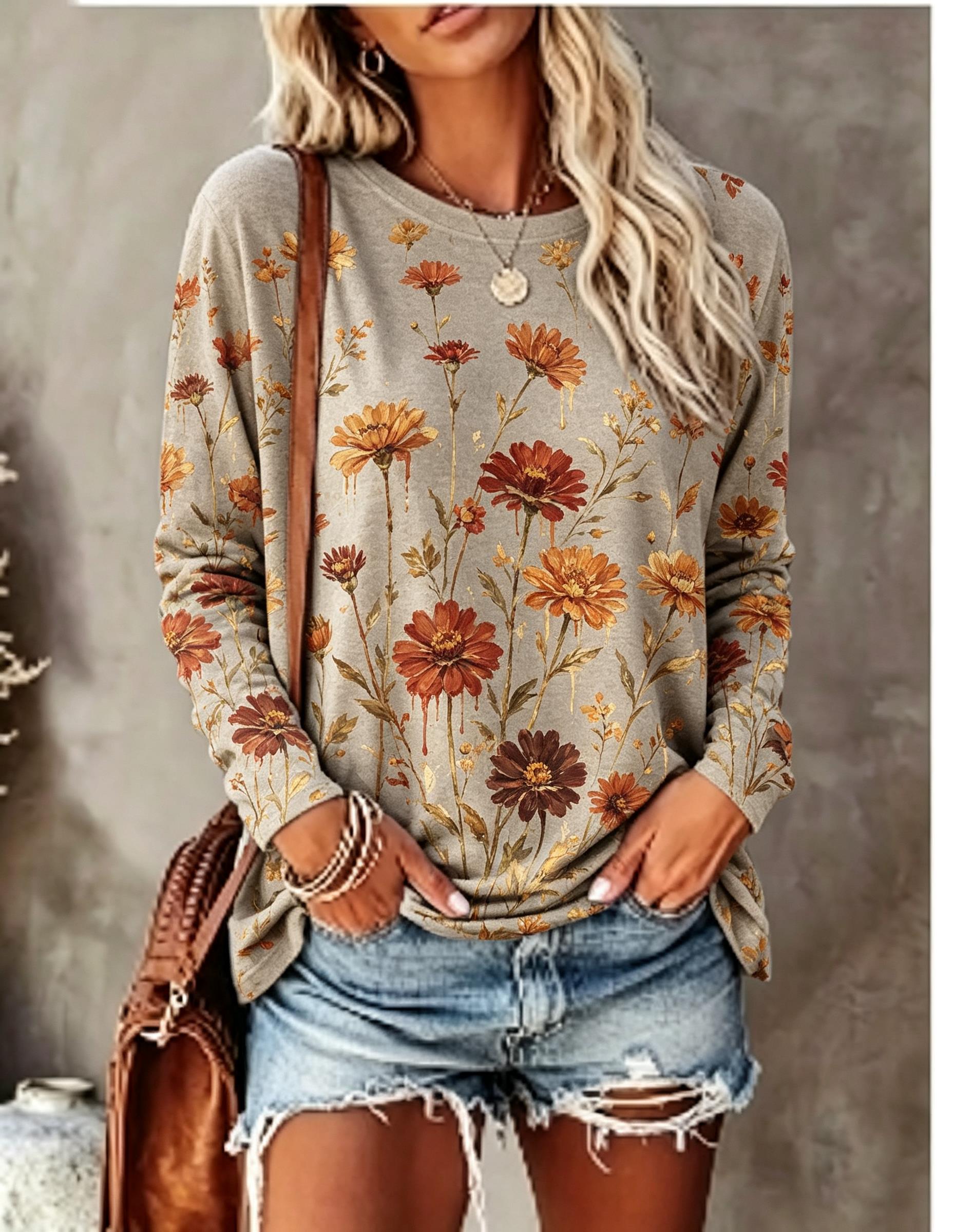 Women Long Sleeve T‑Shirt Oil  - đánh giá và giá T-Shirts