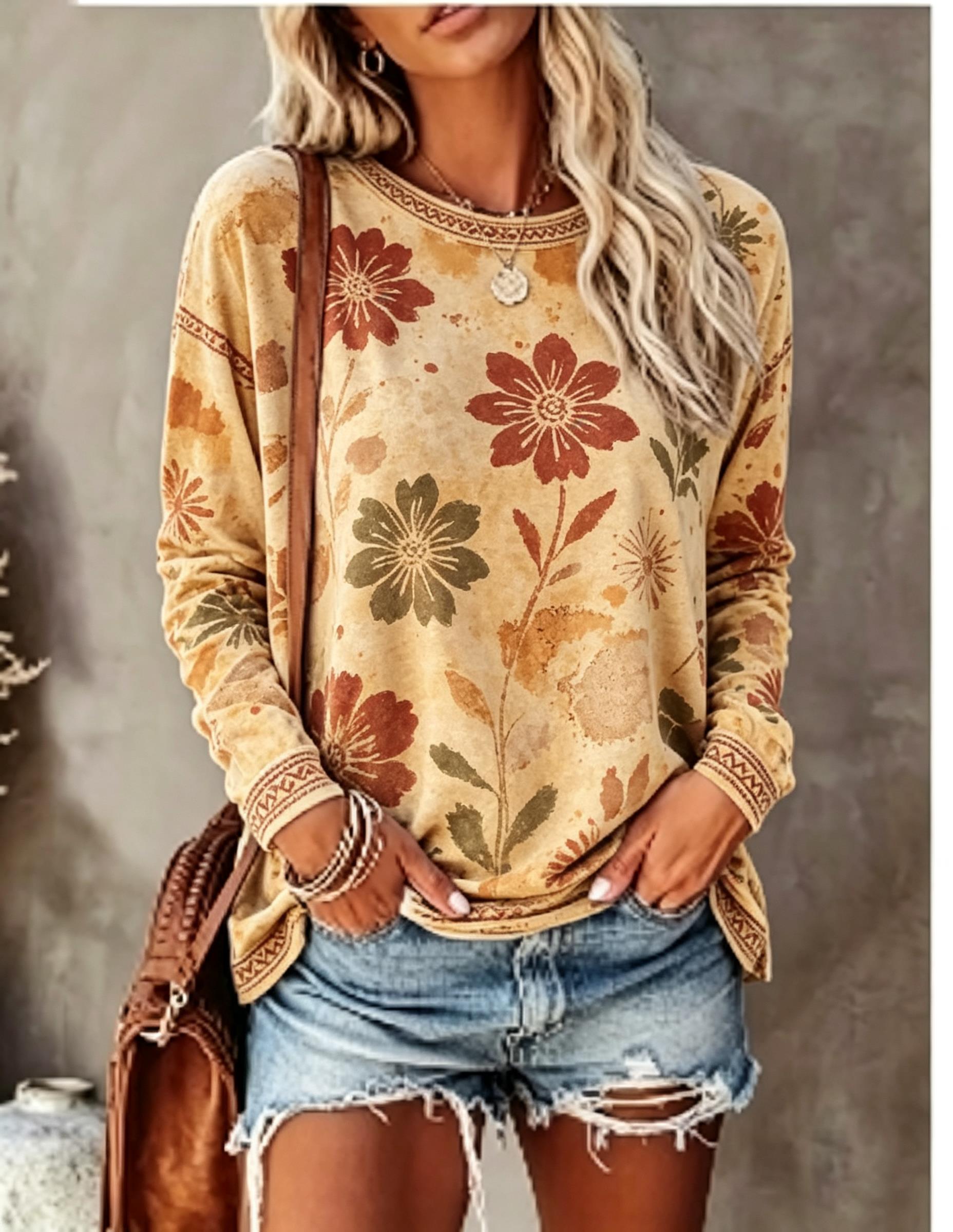 Women Crew Neck Long Sleeve T‑ - đánh giá và giá T-Shirts