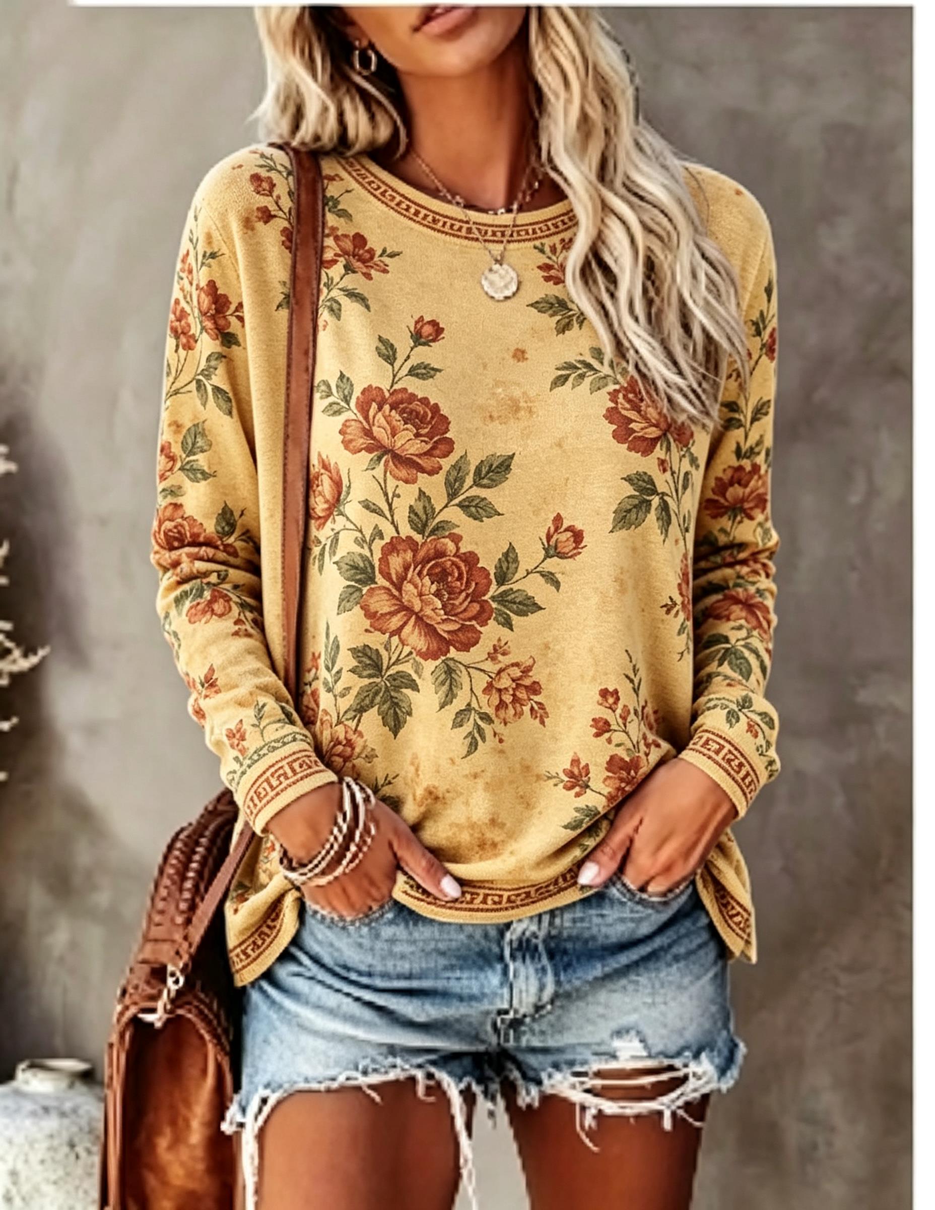 Women Crew Neck Long Sleeve T‑ - đánh giá và giá T-Shirts